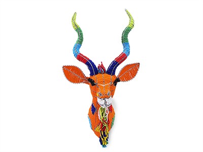 Mini Colourful Beaded Kudu Head